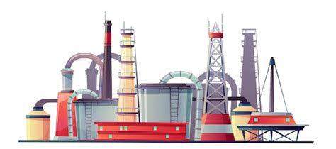 Fuel industry refinery plant | Free Vector