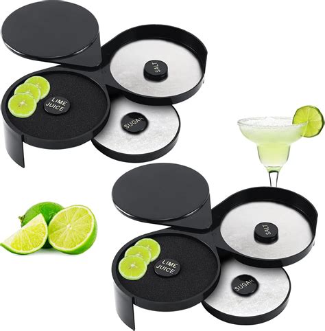 Amazon.com | DasMarine 2 Pack Bar Salt and Sugar Rimmer,3-Tier Rotating ...