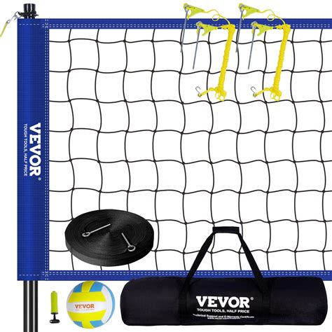 VEVOR Outdoor Portable Volleyball Net System, Adjustable Height Steel ...
