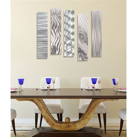 Buy New- 5 Metal Wall Art Panels- Abstract Modern Home And Office Decor ...