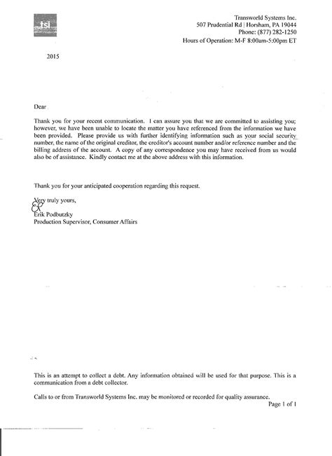 I need help. I receved this letter from Transworld Systems (successor to Navient) and I'm not ...