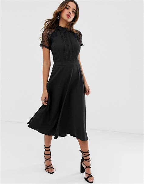 Buy midi a line dress with sleeves cheap online