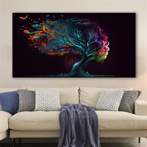 Whimsical Tree with Butterfly Art Wall Painting – Nestroots