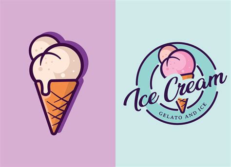 Logo Ice cream. Italian ice cream emblem 13105677 Vector Art at Vecteezy