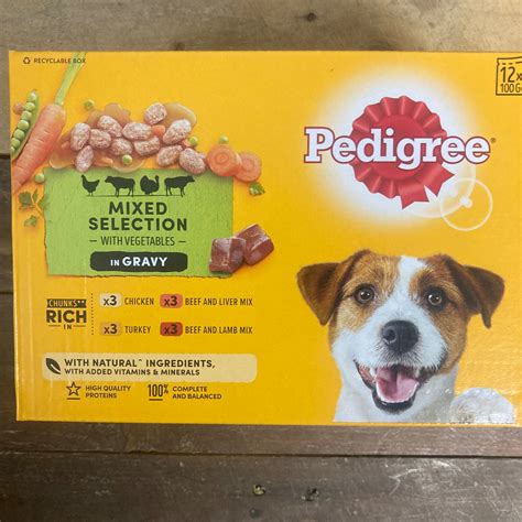 12x Pedigree Wet Adult Dog Food Mixed in Gravy Pouches (1 Box of 12x10 ...