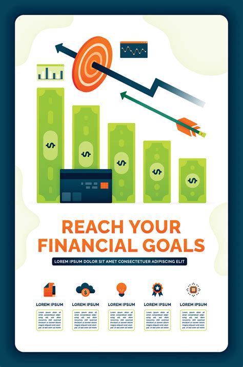 Vector illustration of achieve your financial goals and increase wealth ...