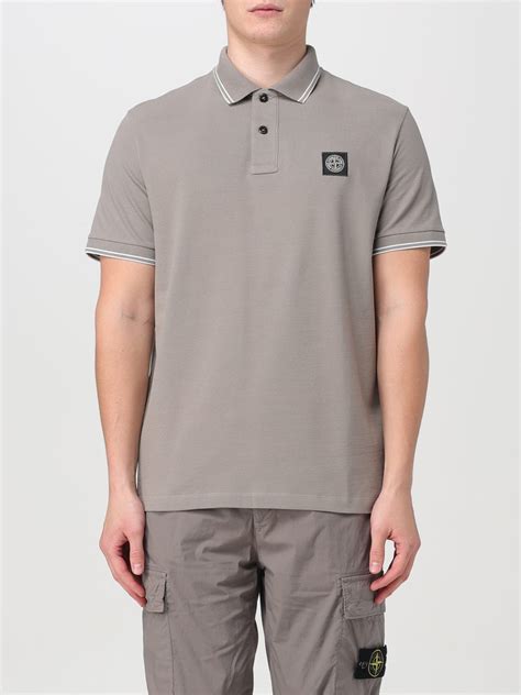 STONE ISLAND: Polo shirt men - Grey 1 | Stone Island polo shirt 2SC18 ...