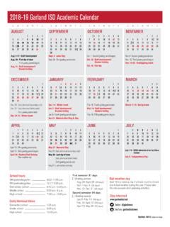 2018-19 Garland ISD Academic Calendar / 2018-19-garland-isd-academic ...