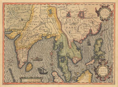Decorative Vintage World Map - India Orientalis - Jodocus Hondius ...