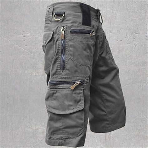 Men's Cargo Shorts Capri Pants Summer Shorts Zipper Pocket Multi Pocket ...