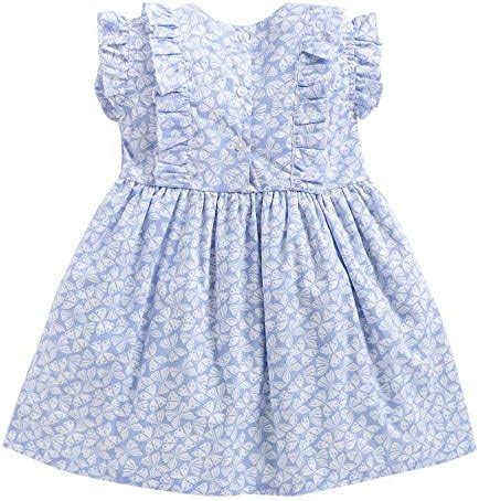 KEFI by Hopscotch Girls' Cotton Sky All Over Print Frock in Blue Color ...