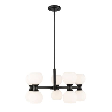 Z-Lite Artemis 10-Light Matte Black Modern/Contemporary Opal Glass ...