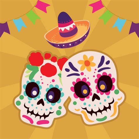 mexico sugar skulls 11126261 Vector Art at Vecteezy