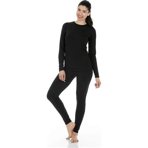 Thermajane Long Johns Thermal Underwear for Women Fleece Lined Base ...