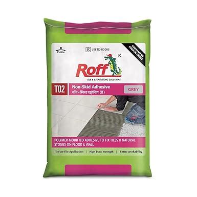 Roff Non-Skid Adhesive - Grey 20 Kg, To Fix Vitrified, Semi-Vitrified ...