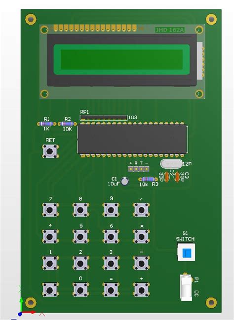 51单片机计算器3D PCB+原理图设计（内有完整电路和视频讲解） - Altium Designer