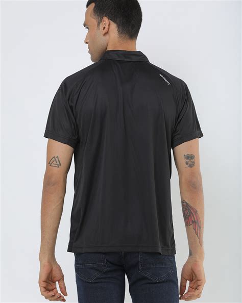 Buy Black Wildcraft Polo T-shirt with Mesh Panel | AJIO