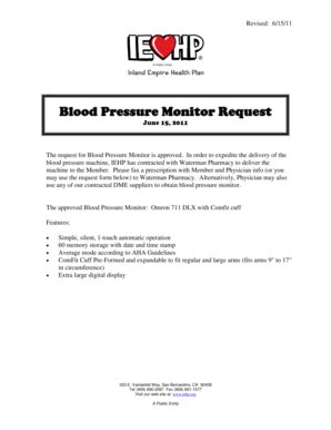 Blood Pressure Monitor Request Form - Fill Out, Sign & Share Online ...