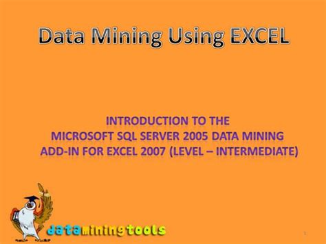 Advanced Data Mining Using Excel 的图像结果