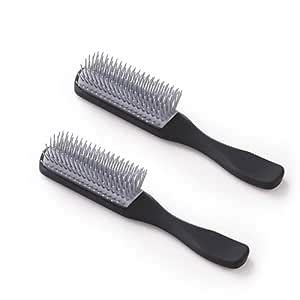 Buy UMAI Flat Hair Brush with Strong & Flexible Bristles | 9-Row Curl ...