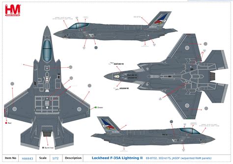 F-35A Lightning II 69-8702, 302nd FS, JASDF (w/painted RAM panels)