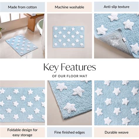 Stars Cotton Anti Slip Floor Mat For Kids Room 62x42 Inch Online ...