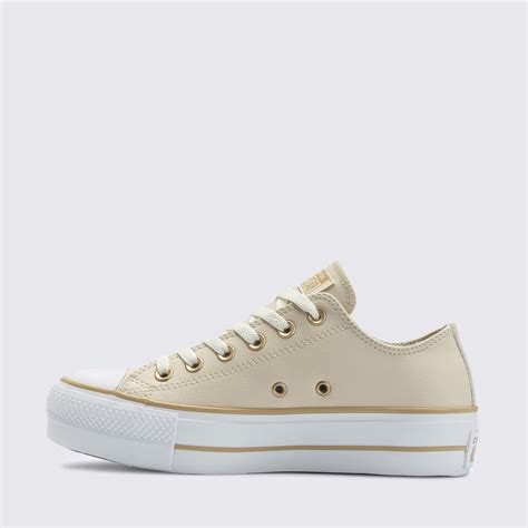 Tênis Converse All Star Lift Nude com Plataforma e Cano Baixo - Menina Shoes