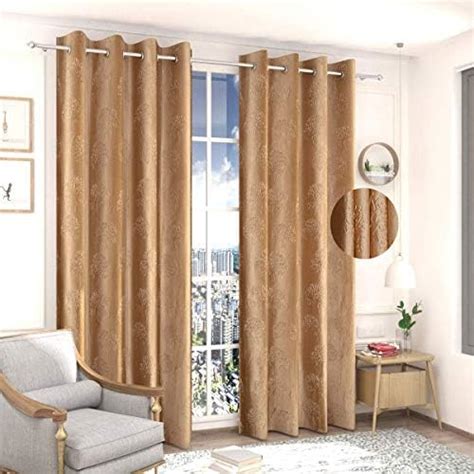 Buy Homefab India Pack of 2 Royal Silky Cream Window Curtains with ...