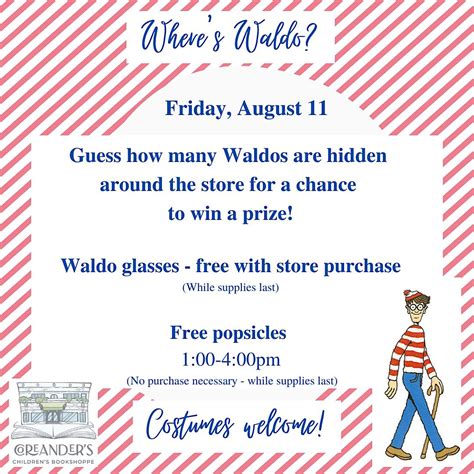 Wheres Waldo Day at Coreanders, Coreander's Children's Bookshoppe ...