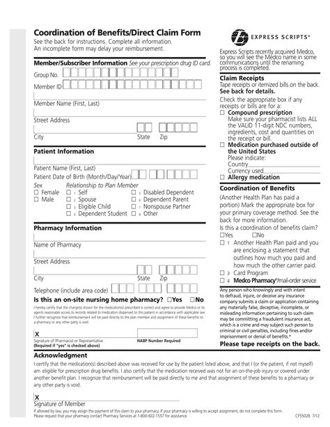 Express Scripts Claim Form ≡ Fill Out Printable PDF Forms Online