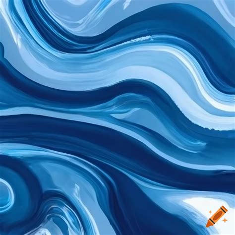 Abstract painting of blue ocean waves on Craiyon