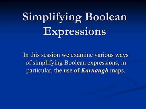 Simplifying Boolean Expressions 的图像结果