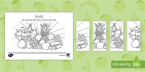 Fruit Colouring Puzzle Strips