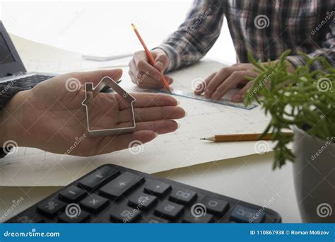 Architects Working on Blueprint, Real Estate Project. Architect ...