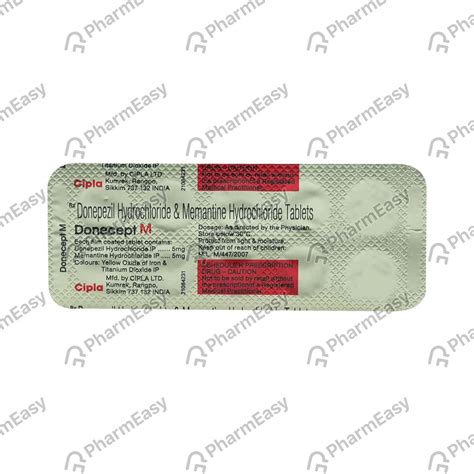 Donecept M Strip Of 10 Tablets: Uses, Side Effects, Price & Dosage ...