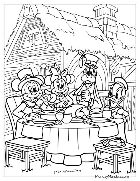 Mickey Thanksgiving Coloring Pages