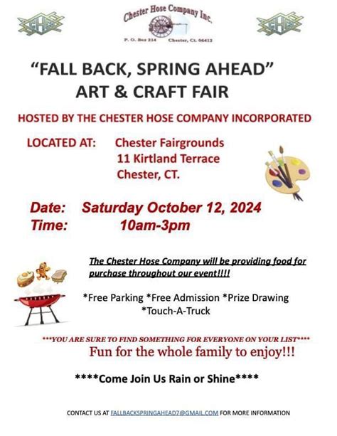 Fall Back, Spring Ahead Art & Craft Fair, 11 Kirtland Terrace, Chester ...