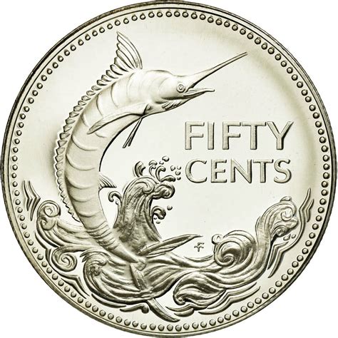 Fifty Cents 1974, Coin from Bahamas - Online Coin Club