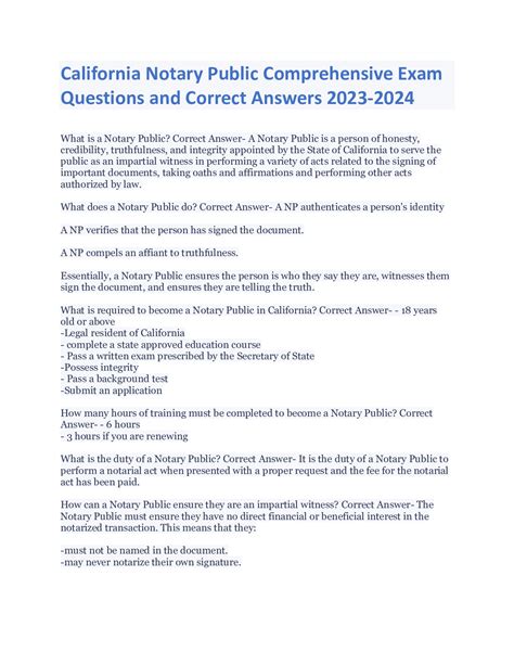 Notary Public Sample Test California at Ashley Smalley blog