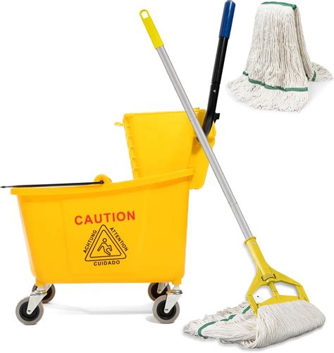 Amazon.com: 35Qt Commercial Mop Bucket with Side Press Wringer on ...