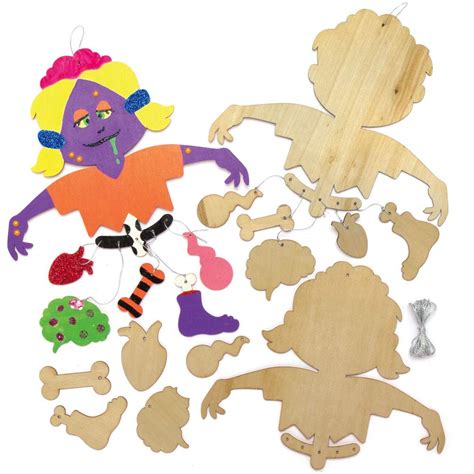 Buy Baker Ross AX267 Zombie Wooden Mobile Kits - Pack of 2, Halloween ...