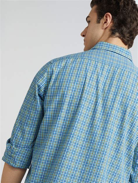 Colorplus Men Blue Regular Fit Checkered Casual Shirt – MyRaymond