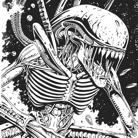 Alien Xenomorph Coloring Pages 的图像结果