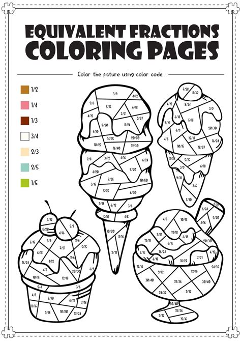 Coloring Fractions Worksheets - Printable Grammar Worksheett