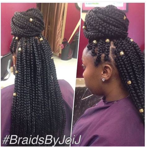 Long Medium Box Braids w/ Hair Jewelry | Box braids hairstyles, African ...
