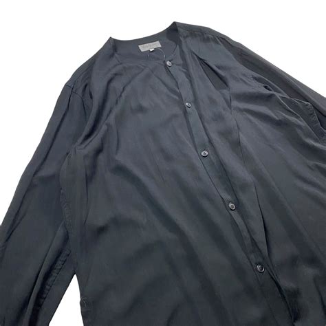 2017SS YOHJI YAMAMOTO POUR HOMME black rayon drape shirt | NOIR ONLINE