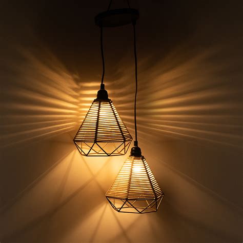 Cotton Sparkles' Handwoven Adjustable Chandelier With Hanging Lamp Sha ...