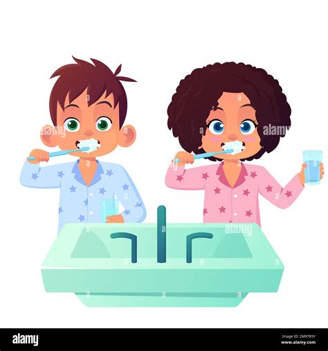 Brush Teeth Kids Clipart