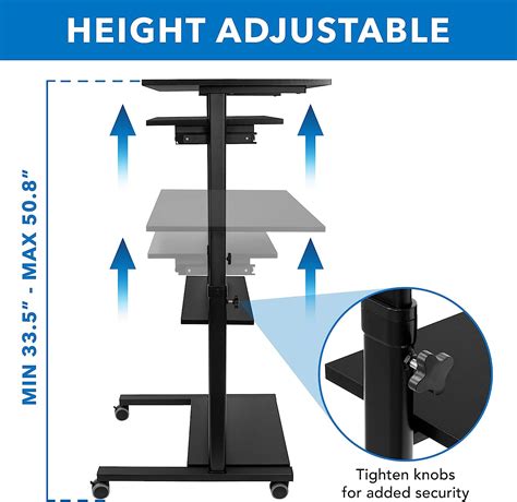 Buy Mount-It! Mobile Standing Desk with Retractable Keyboard Platform ...