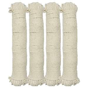 Asian Hobby Crafts Cotton Macrame 3 Ply Thread Cord Rope (Clear, White ...